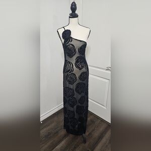 Elegant Black Floral Dress